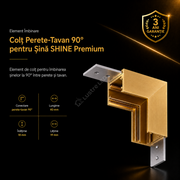 Element Imbinare Colt Sina Magnetica SHINE TRACK Gold Premium Perte - Tavan
