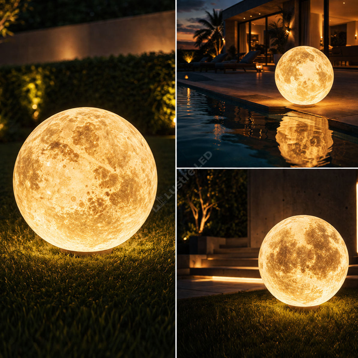Felinar Glob MOONGLOW 60cm, 3 Lumini, Premium