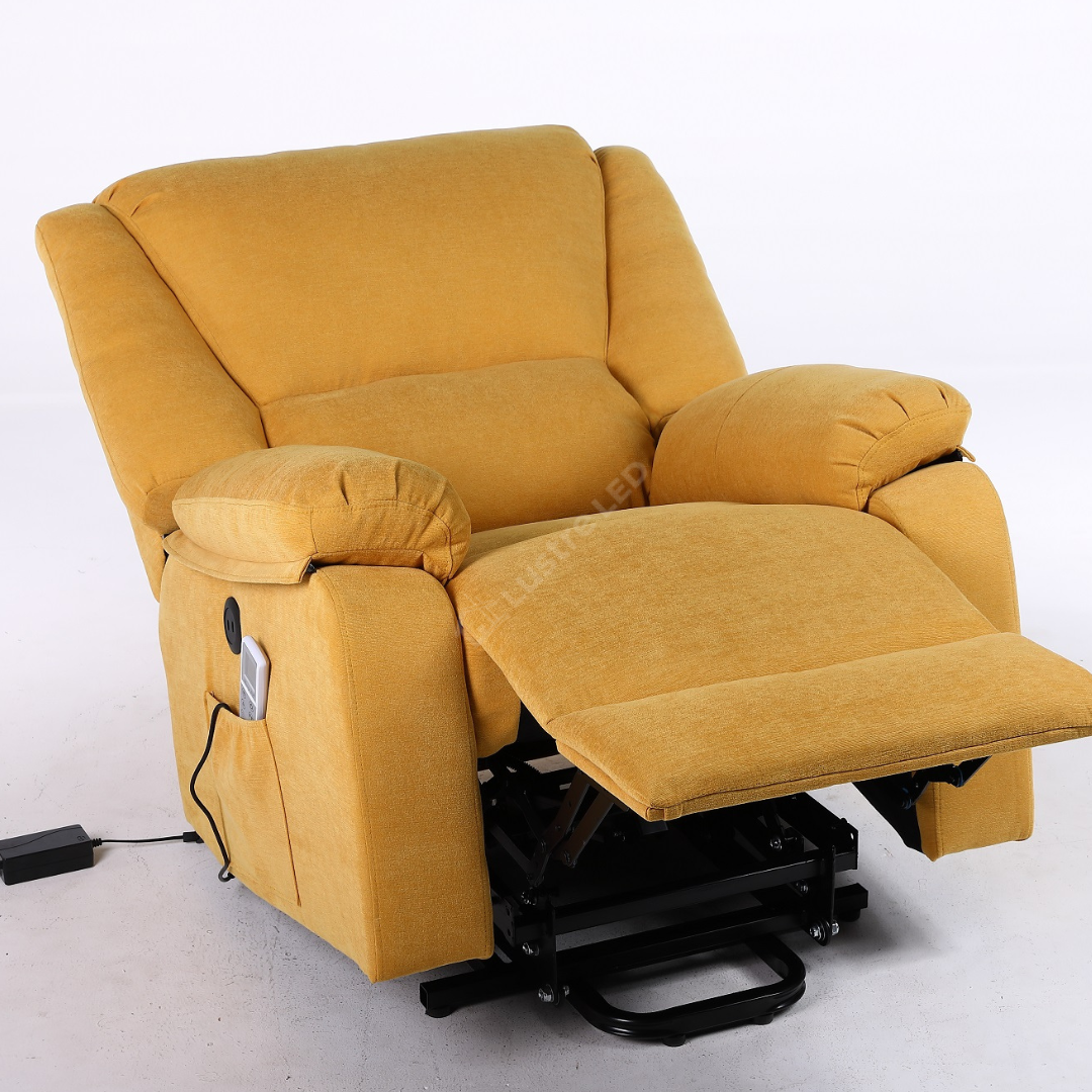 Fotoliu cu Masaj și Încălzire Recliner Electric Galben FOTOLIU CU MASAJ/RECLINER/INCALZIRE / GALBEN Chairs