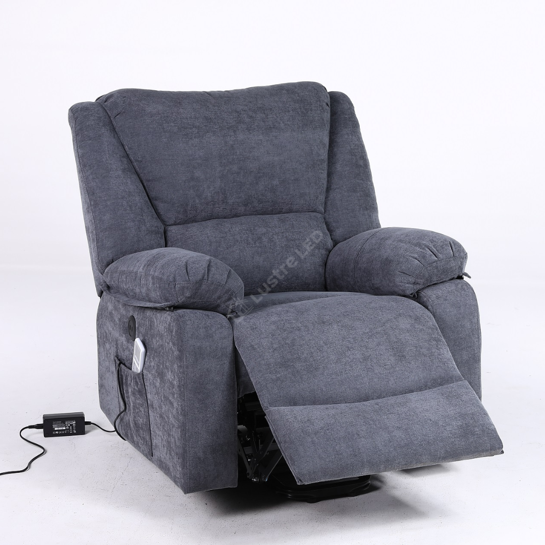 Fotoliu cu Masaj și Încălzire Recliner Electric Gri Inchis FOTOLIU CU MASAJ/RECLINER/INCALZIRE / GRI Chairs