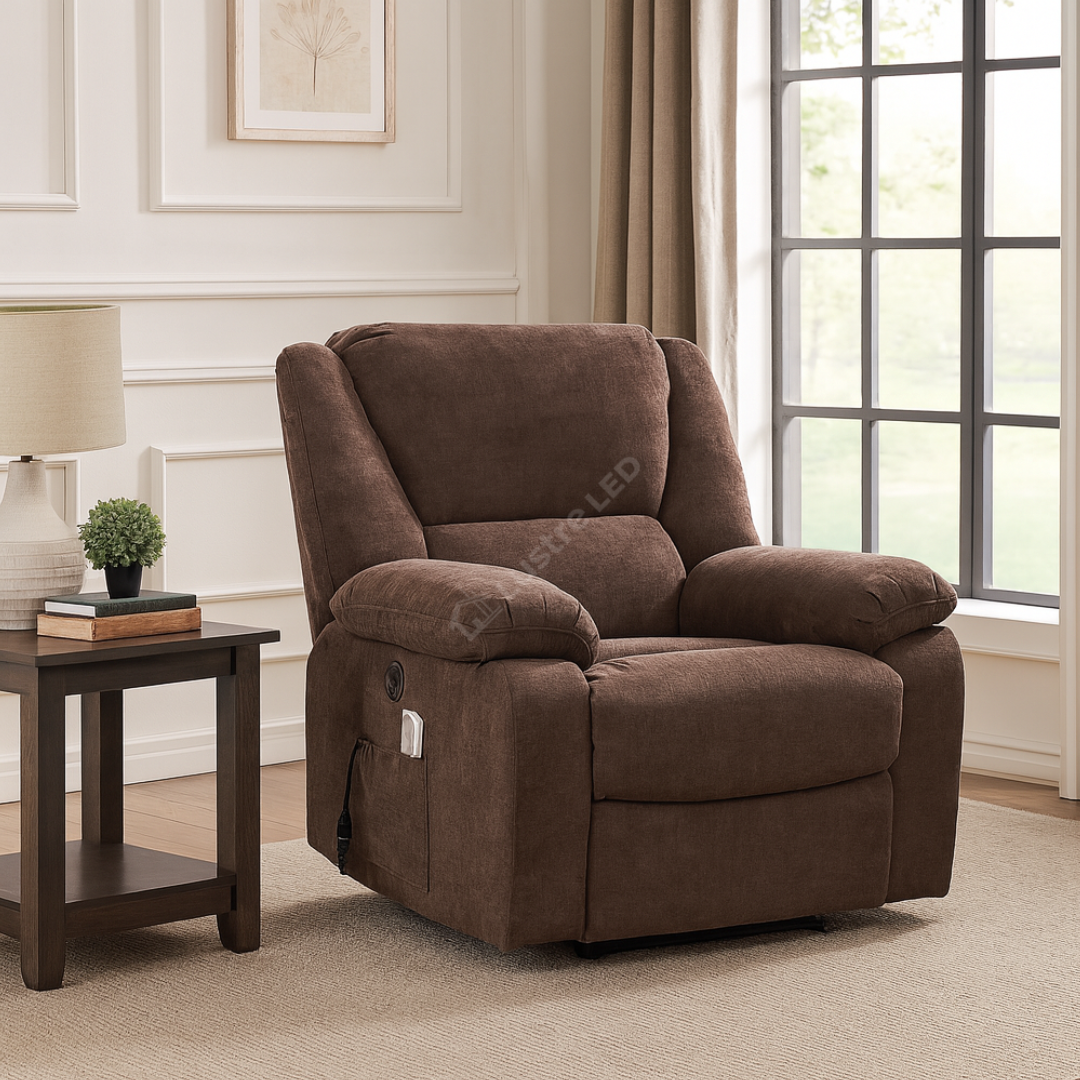 Fotoliu cu Masaj și Încălzire Recliner Electric Maro FOTOLIU CU MASAJ/RECLINER/INCALZIRE / Brown Chairs