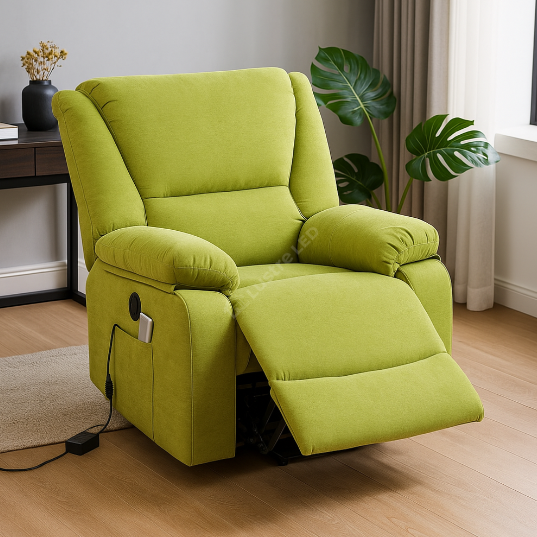 Fotoliu cu Masaj și Încălzire Recliner Electric Verde FOTOLIU CU MASAJ/RECLINER/INCALZIRE / VERDE Chairs
