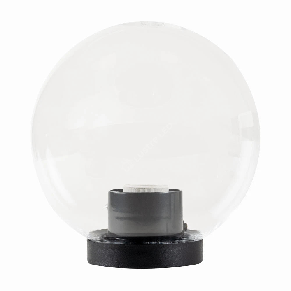 Glob de Gradina LUCA Black 1xE27 cu Abajur Transparent IP44 26CM