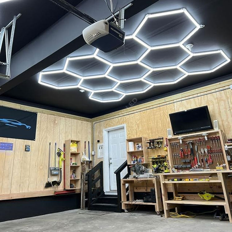 HoneyComb LED 11x Hexagone Aluminiu Premium 450W, 299x415cm, 42000lm, 6500K