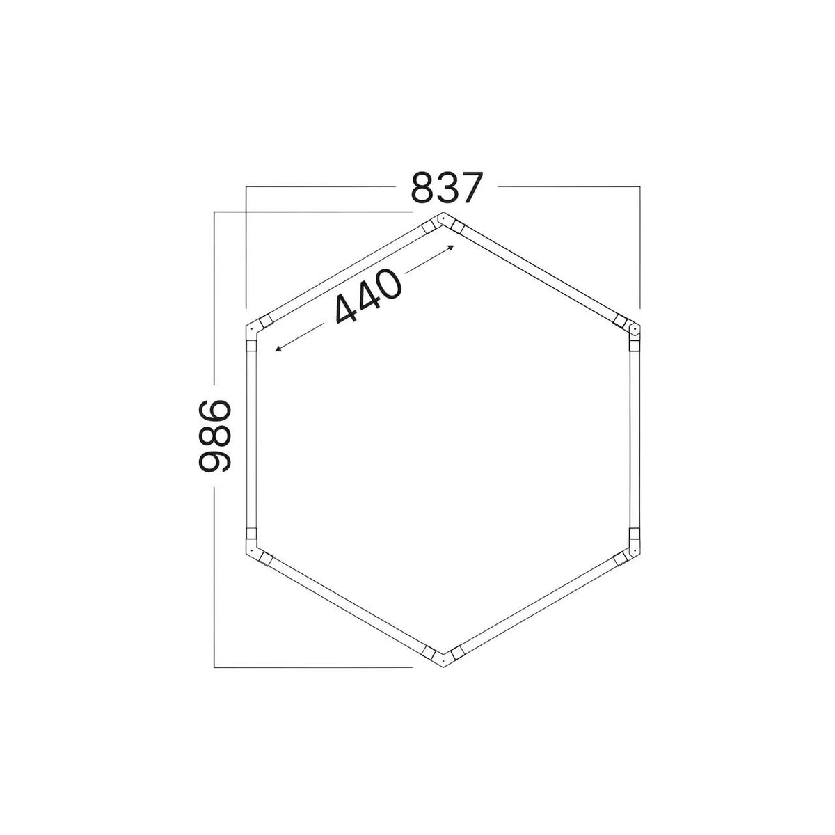 HoneyComb LED 1x Hexagon 42W | 83x98cm | 4320lm | 6500K