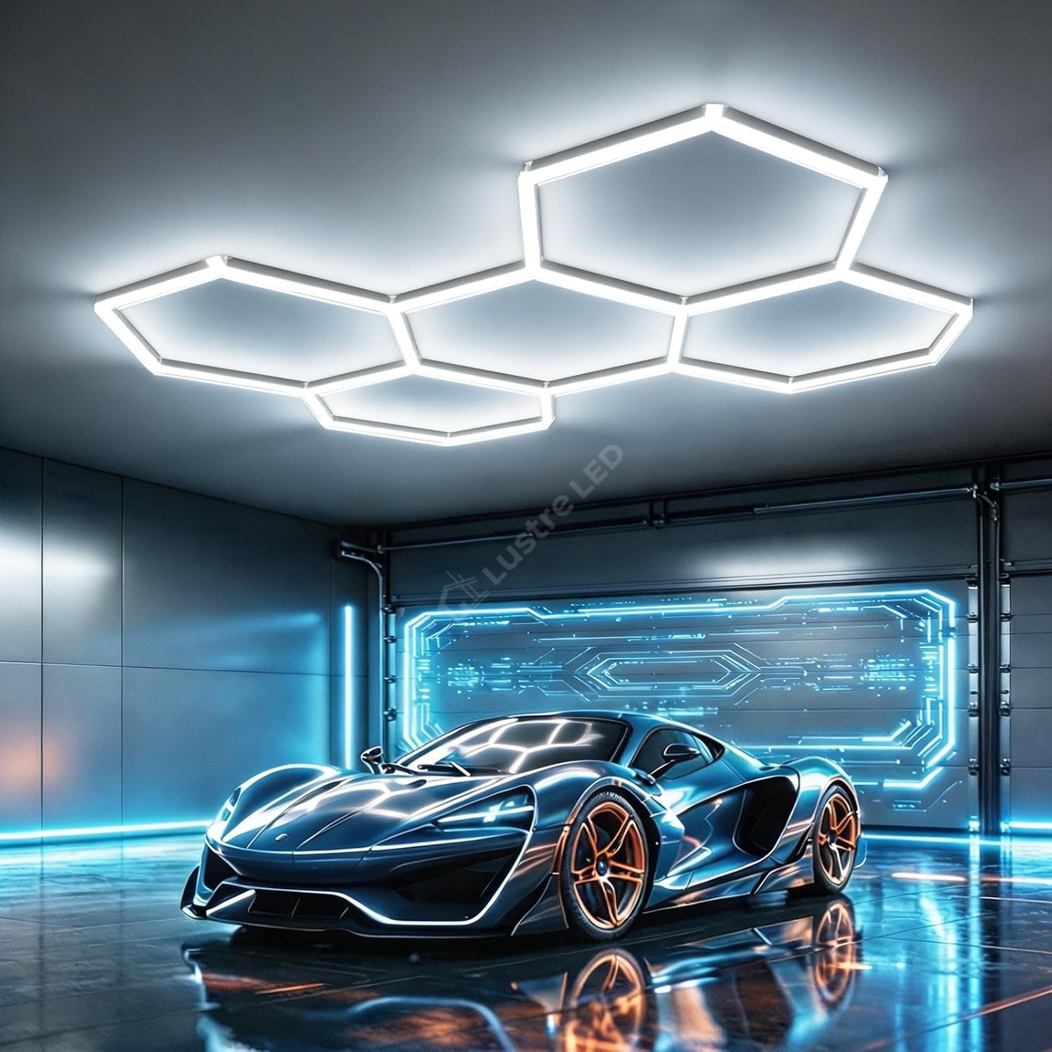 HoneyComb LED 5x Hexagone Aluminiu Premium 192W, 210x299cm, 21100lm, 6500K