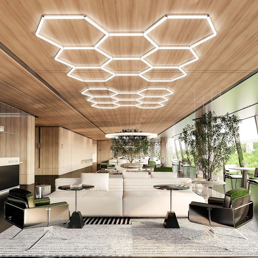 HoneyComb LED 5x Hexagone Aluminiu Premium 192W, 210x299cm, 21100lm, 6500K
