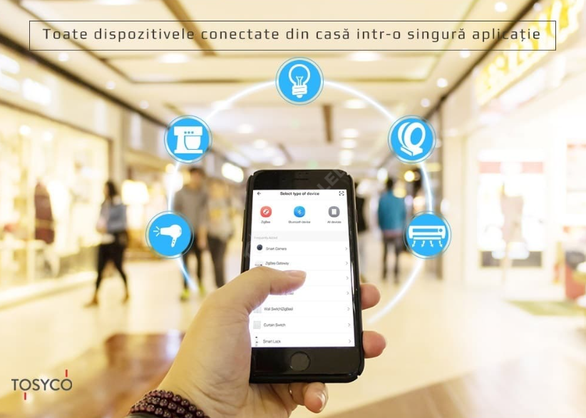 Intrerupator Negru WIFI SMART cu Touch din Sticla 1 Buton Premium Fara NUL