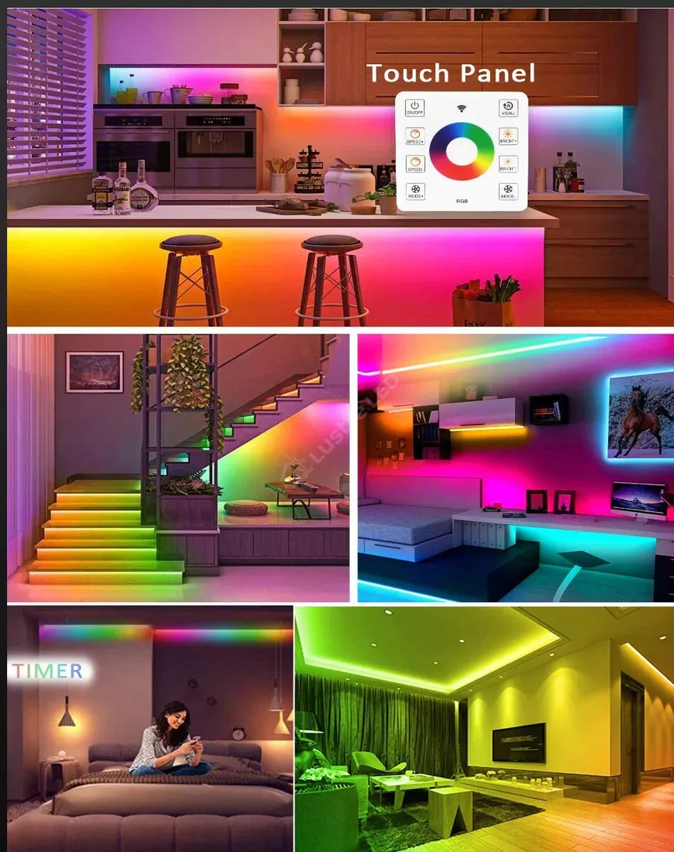 KIT Banda LED RGB 24V Digitala 10 metri IP21 Interior RGB / IP21-INTERIOR / RGB DIGITAL LED Strips