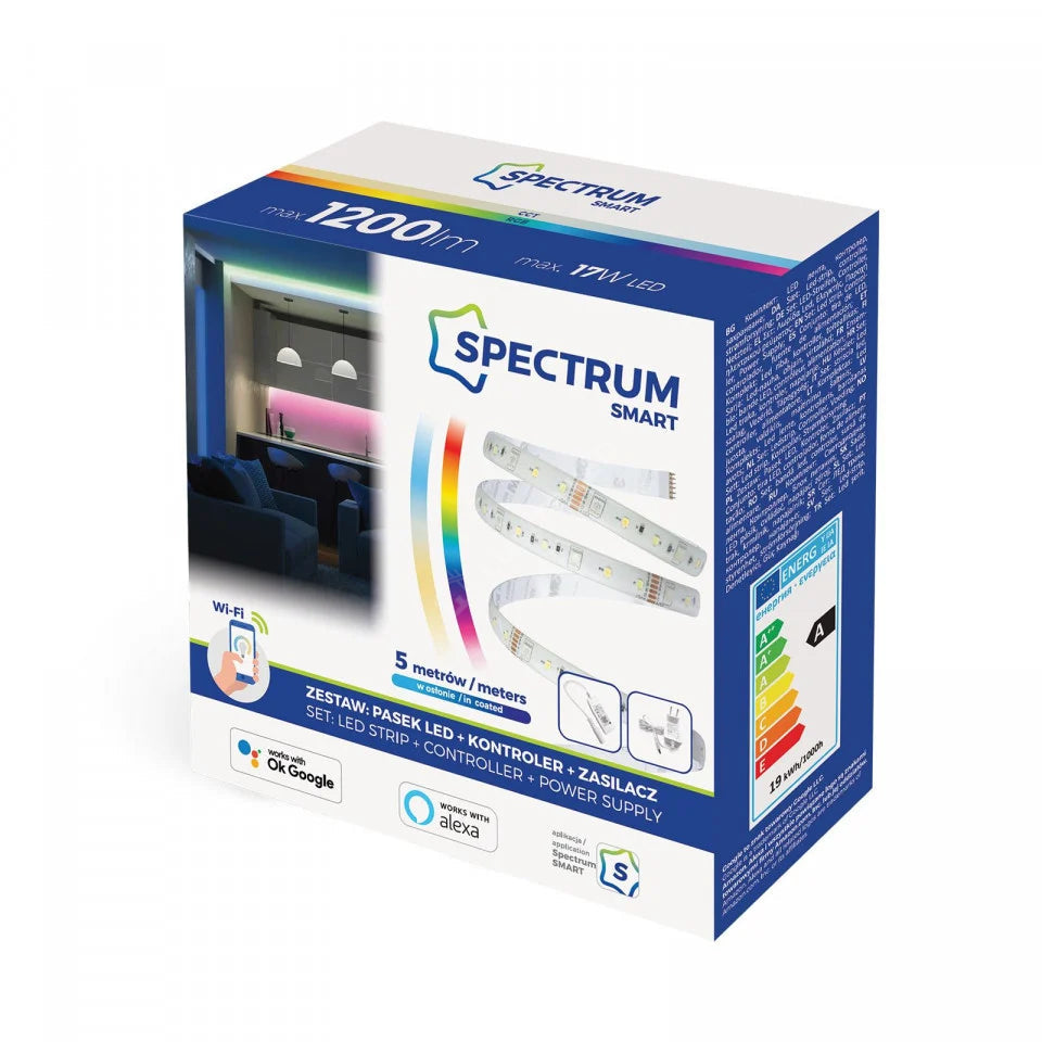 KIT Banda LED RGB+CCT 5 Metri 12V IP44 Smart - Tuya Google Alexa