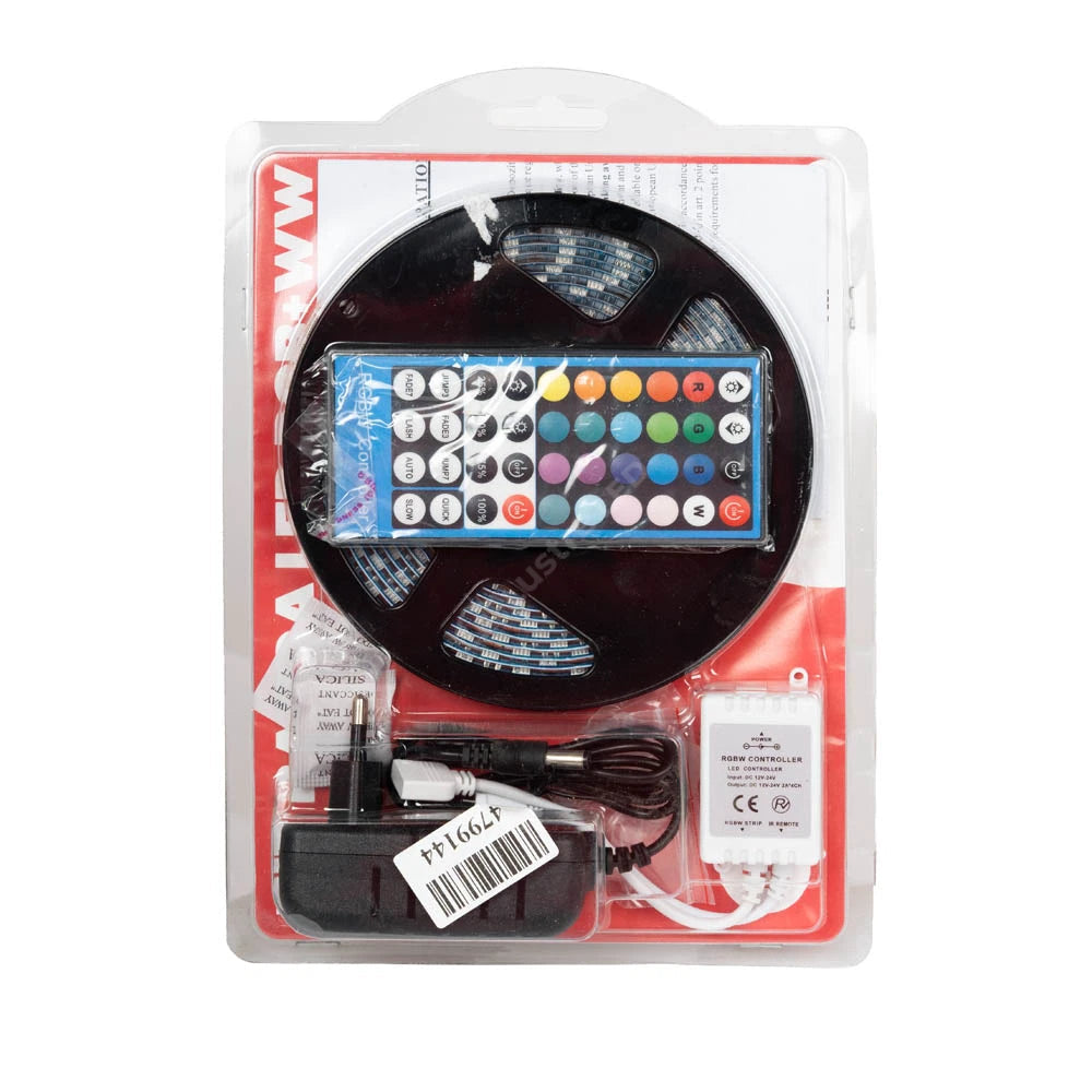 Kit Banda LED RGB+WW IP65 5 metri Telecomanda 44 Taste IR