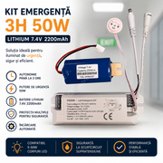 Kit Emergenta 3H 50W Lithium 7.4V 2200mAh