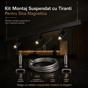 Kit Montaj Suspendat cu Tiranti Pentru Sina Magnetica