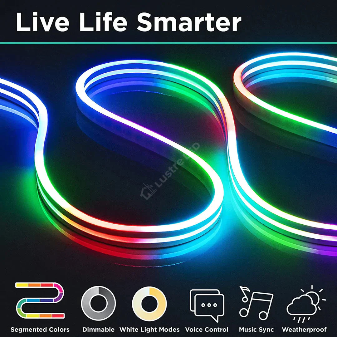 Kit Neon Flex Led Rgb Ic Smart Digital 12V 5M Telecomanda