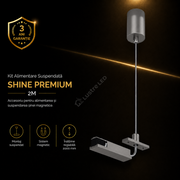 Kit Suspendare Pendul cu Alimentare pentru Sina Magnetica SHINE TRACK Dark Nickel Premium