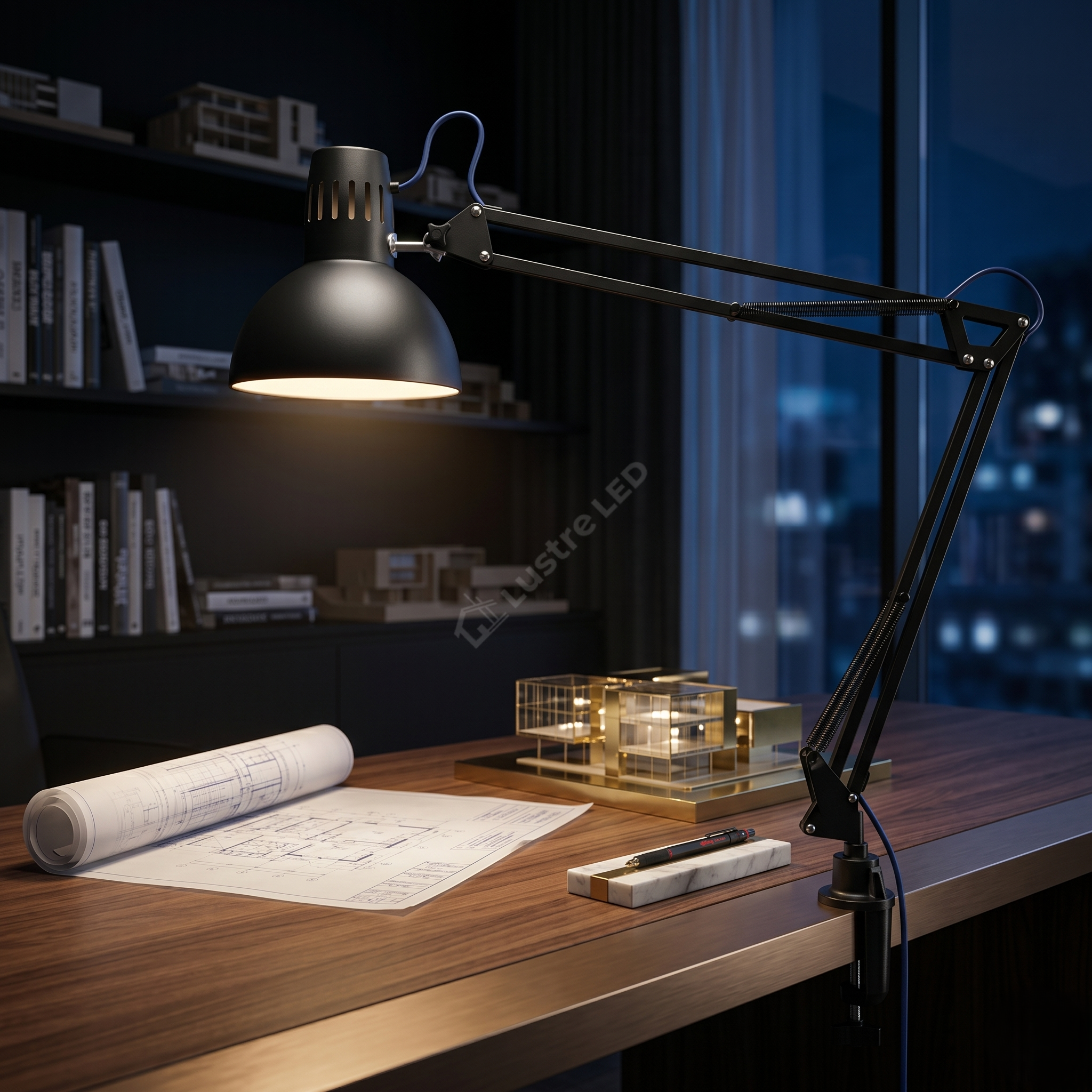 Lampa de Birou Black SCRIPTUM 1xE27 cu Brat Orientabil