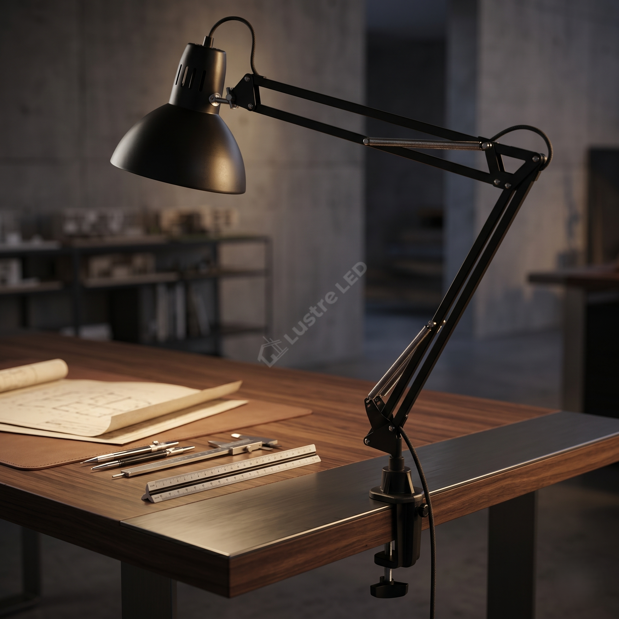 Lampa de Birou Black SCRIPTUM 1xE27 cu Brat Orientabil