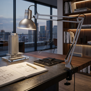 Lampa de Birou Silver SCRIPTUM 1xE27 cu Brat Orientabil