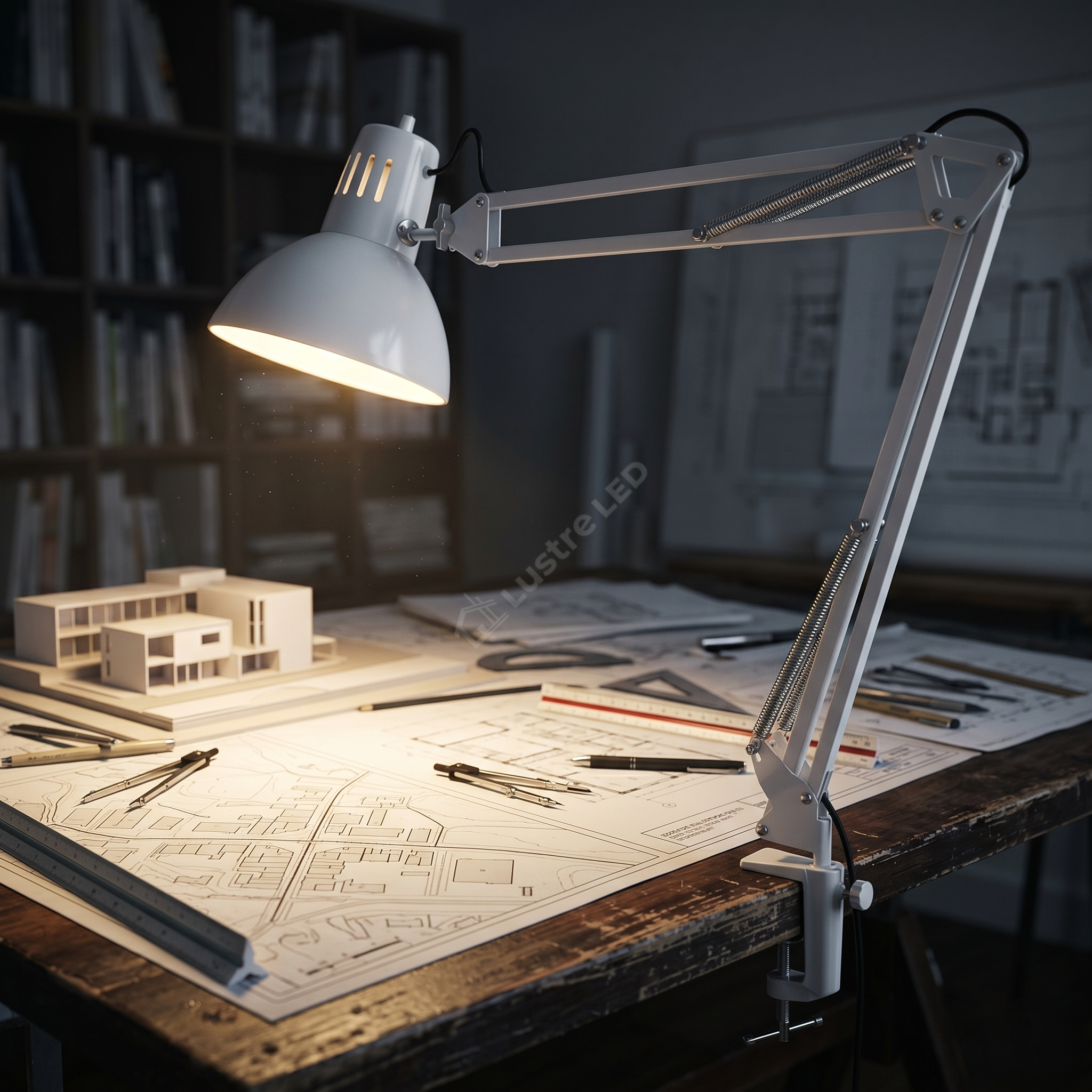 Lampa de Birou White SCRIPTUM 1xE27 cu Brat Orientabil