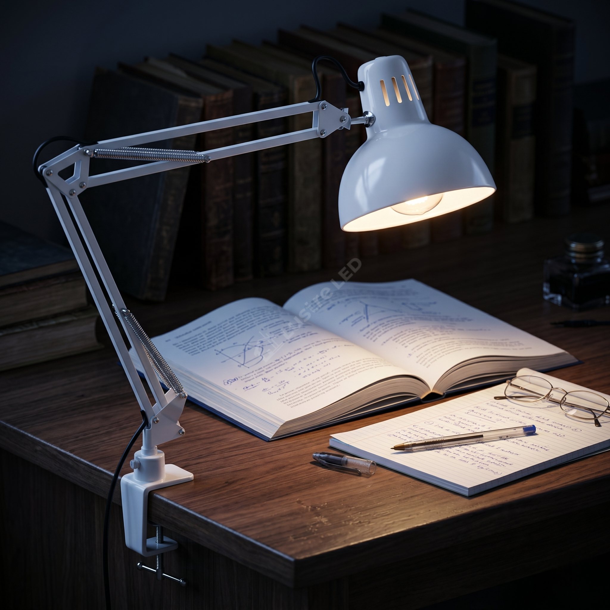 Lampa de Birou White SCRIPTUM 1xE27 cu Brat Orientabil