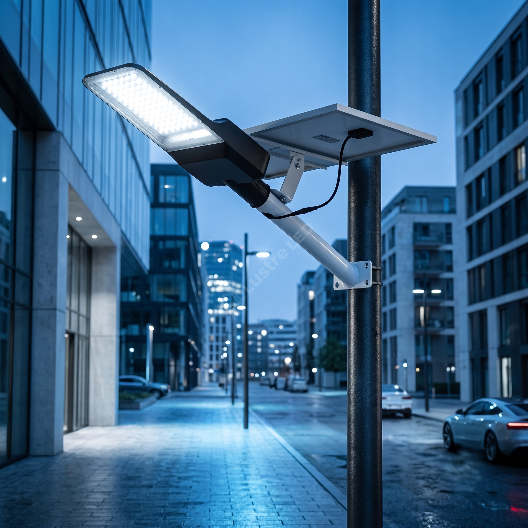 Lampa LED 300W Iluminat Stradal Cu Panou Solar Si Brat Inclus cu Telecomanda Premium