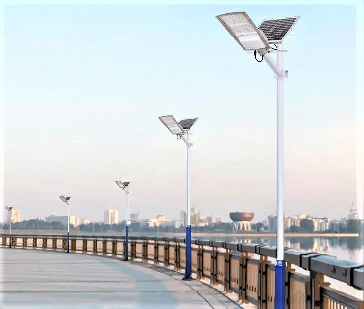 Lampa Led 300W Iluminat Stradal Solara Cu Brat Inclus Telecomanda Solar Lamp