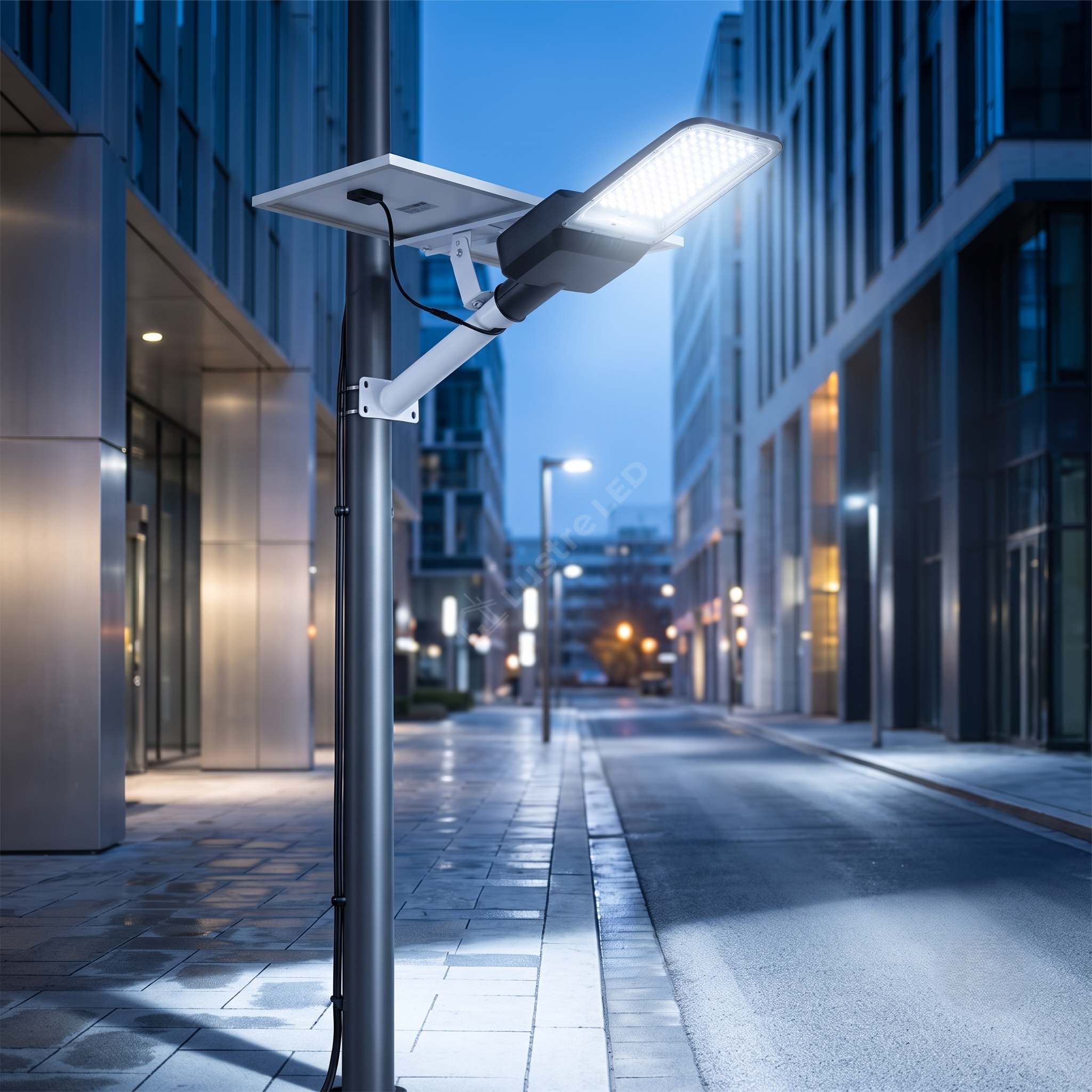 Lampa LED 500W Iluminat Stradal Cu Panou Solar Si Brat Inclus cu Telecomanda Premium