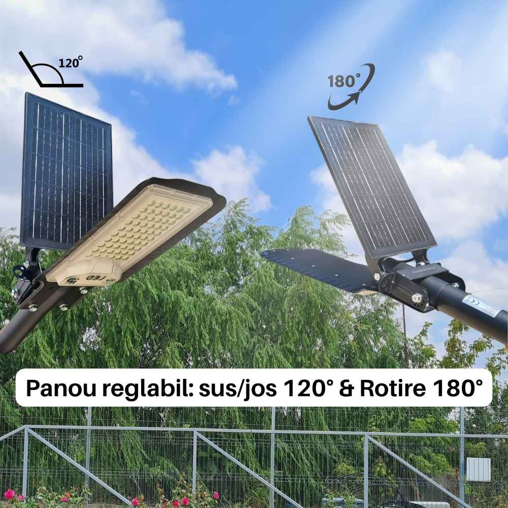 Lampa LED 50W Solara cu Panou Reglabil si Telecomanda 6500K