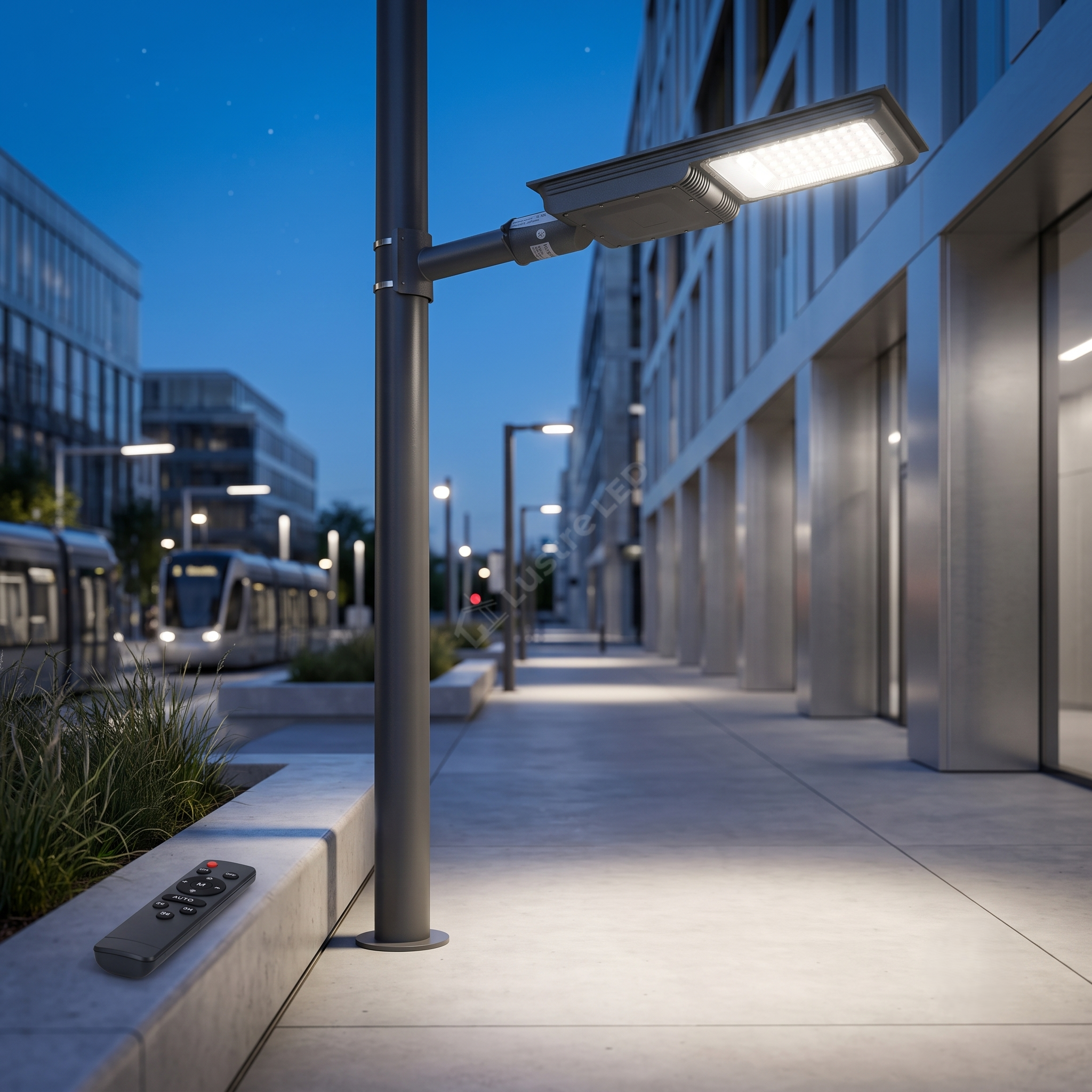 Lampa LED Iluminat Stradal cu Senzor 300W 4000K 2800lm Telecomanda Premium