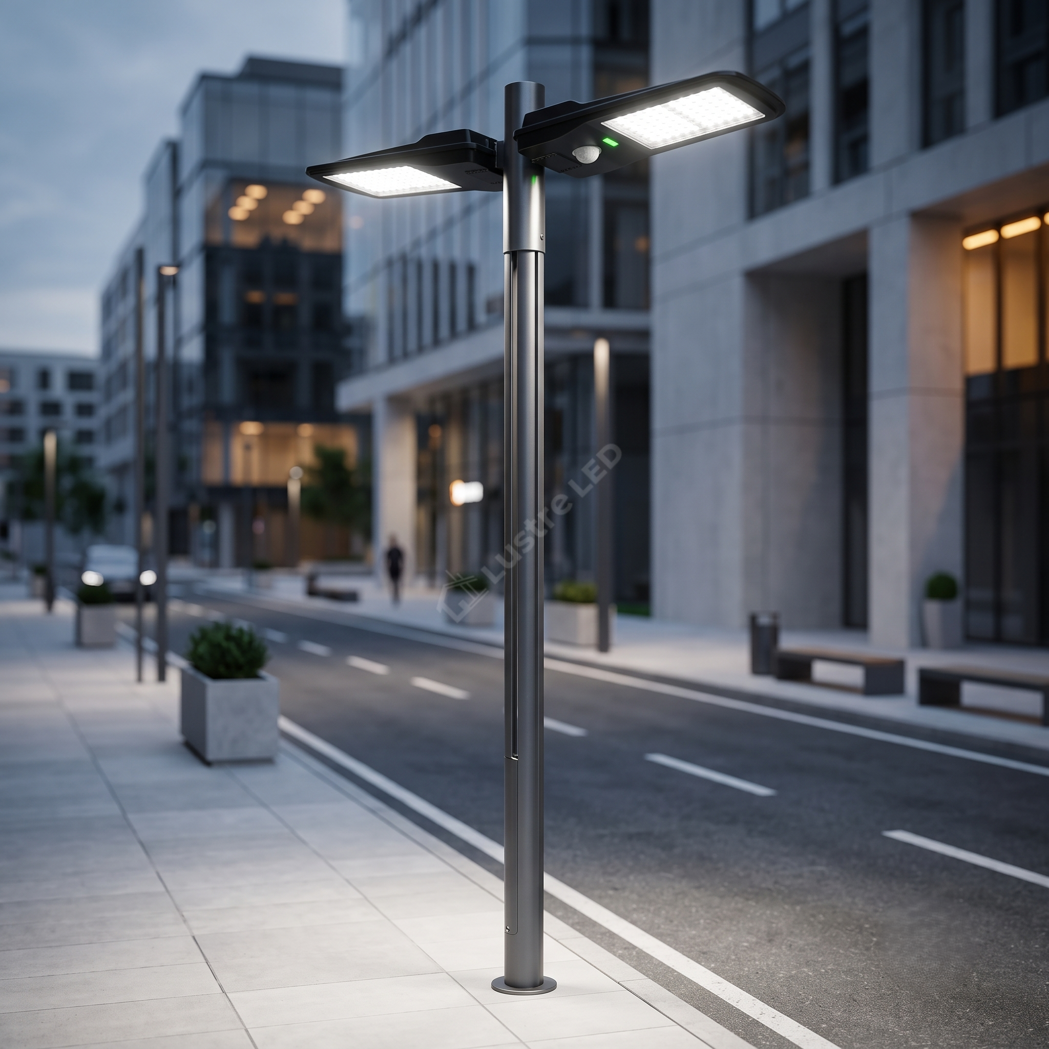 Lampa LED Iluminat Stradal cu Senzor 80W CCT 1200lm Telecomanda Premium
