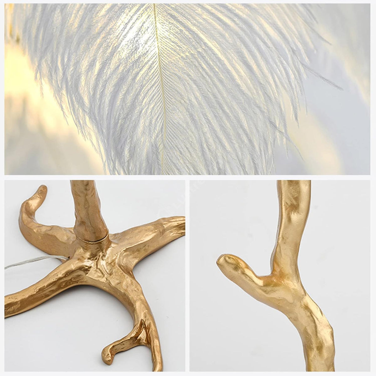 Lampadar Baroque Luxury Feathers White
