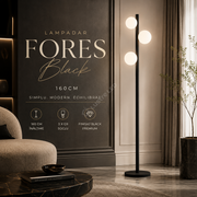 Lampadar FORES Black cu Abajur 3 Globuri 160CM