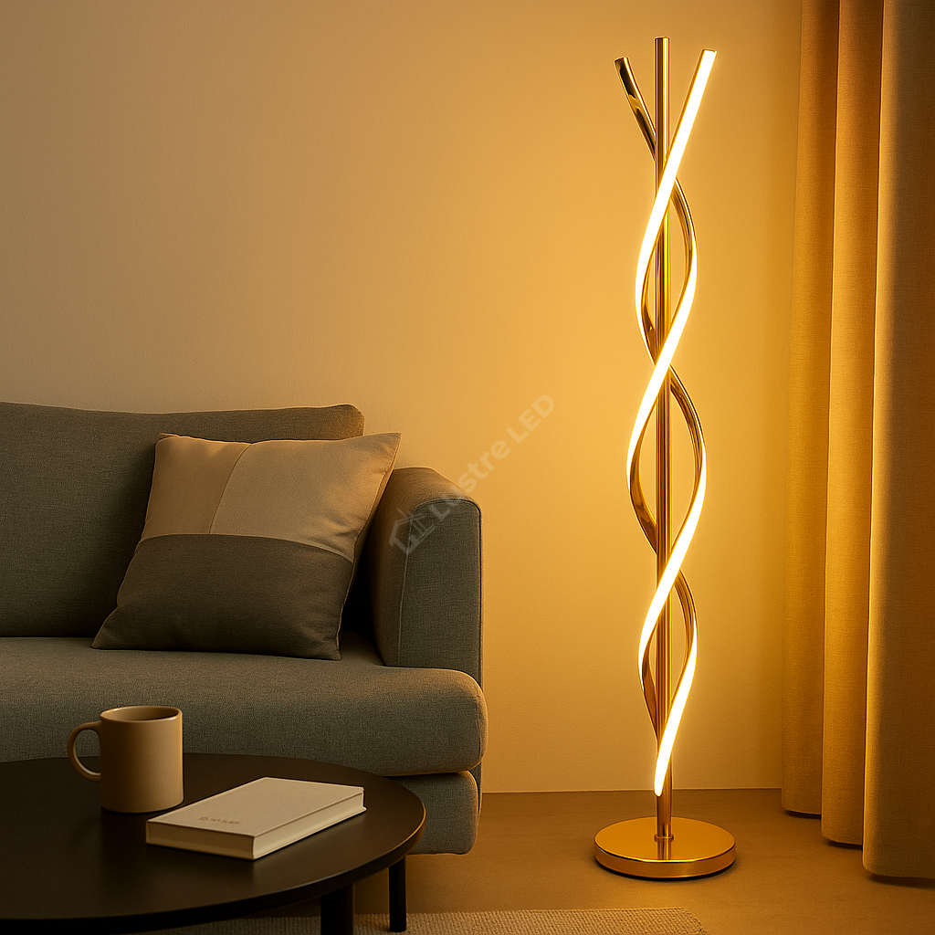 Lampadar LED 100CM 50W Waves Gold 3Functii de Lumina floorlamp