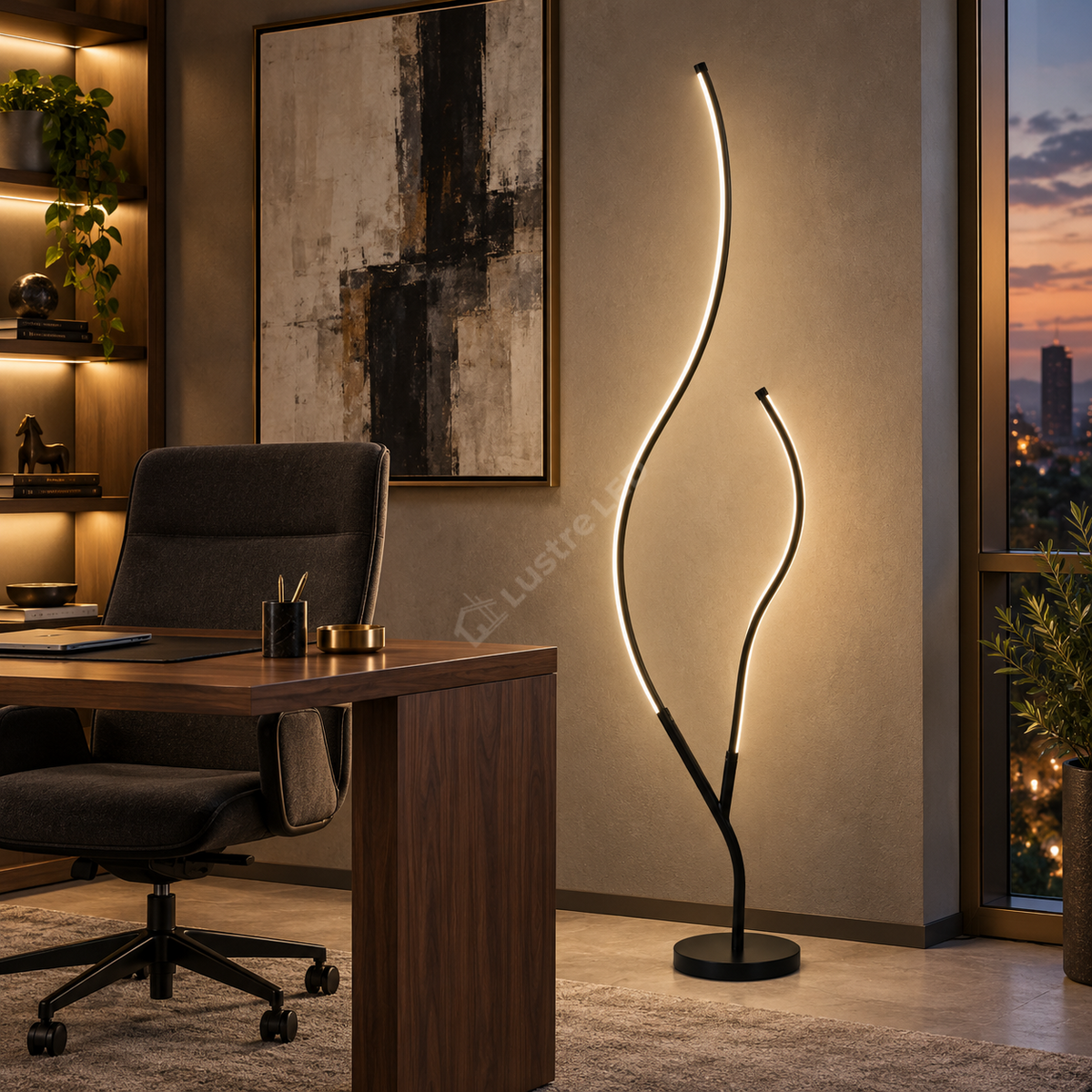 Lampadar LED Rezo Black Echivalent 300W | 145CM | 3 Tipuri de Lumina