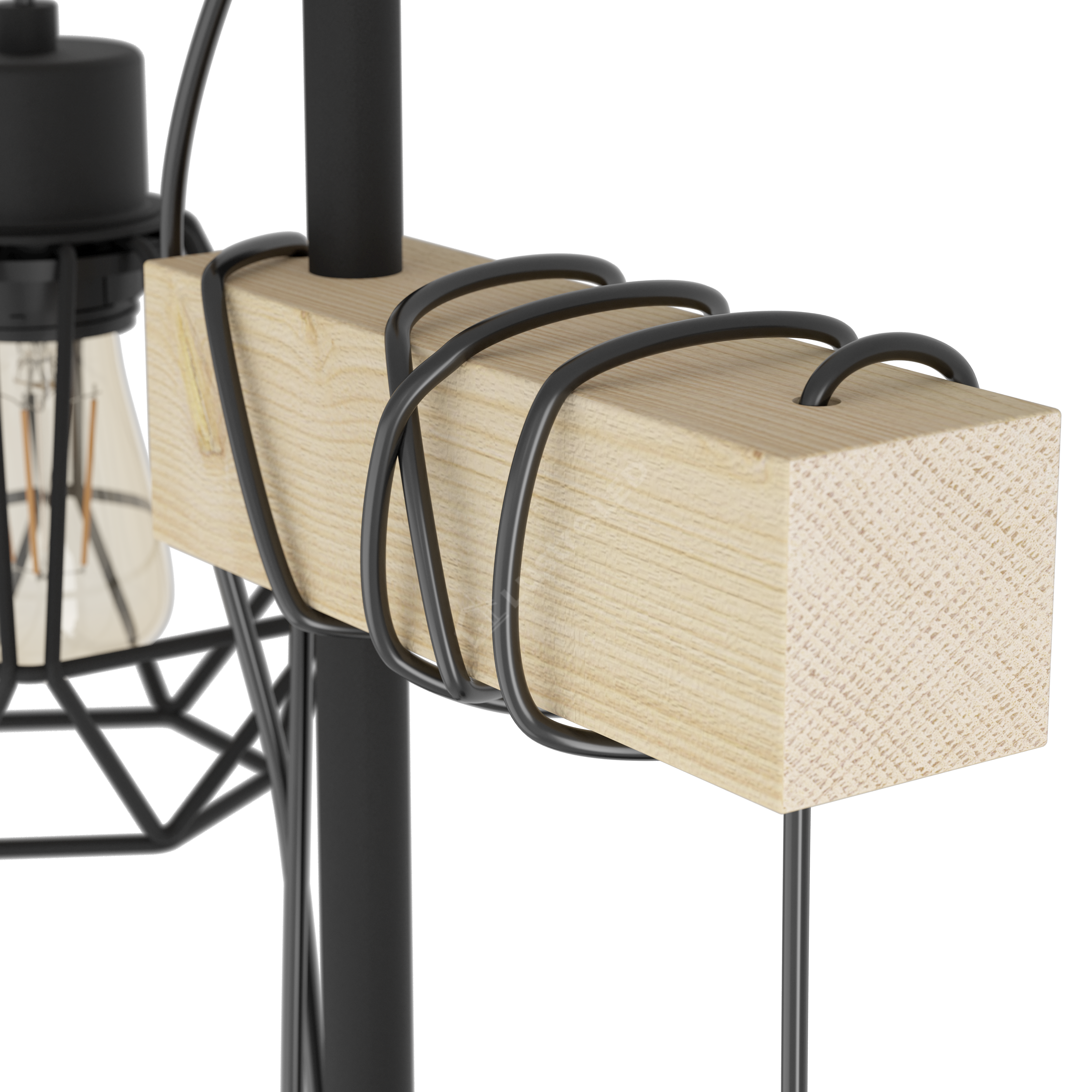 Lampadar Vintage TOWNSHEND 5 Black & Brown 167CM Eglo
