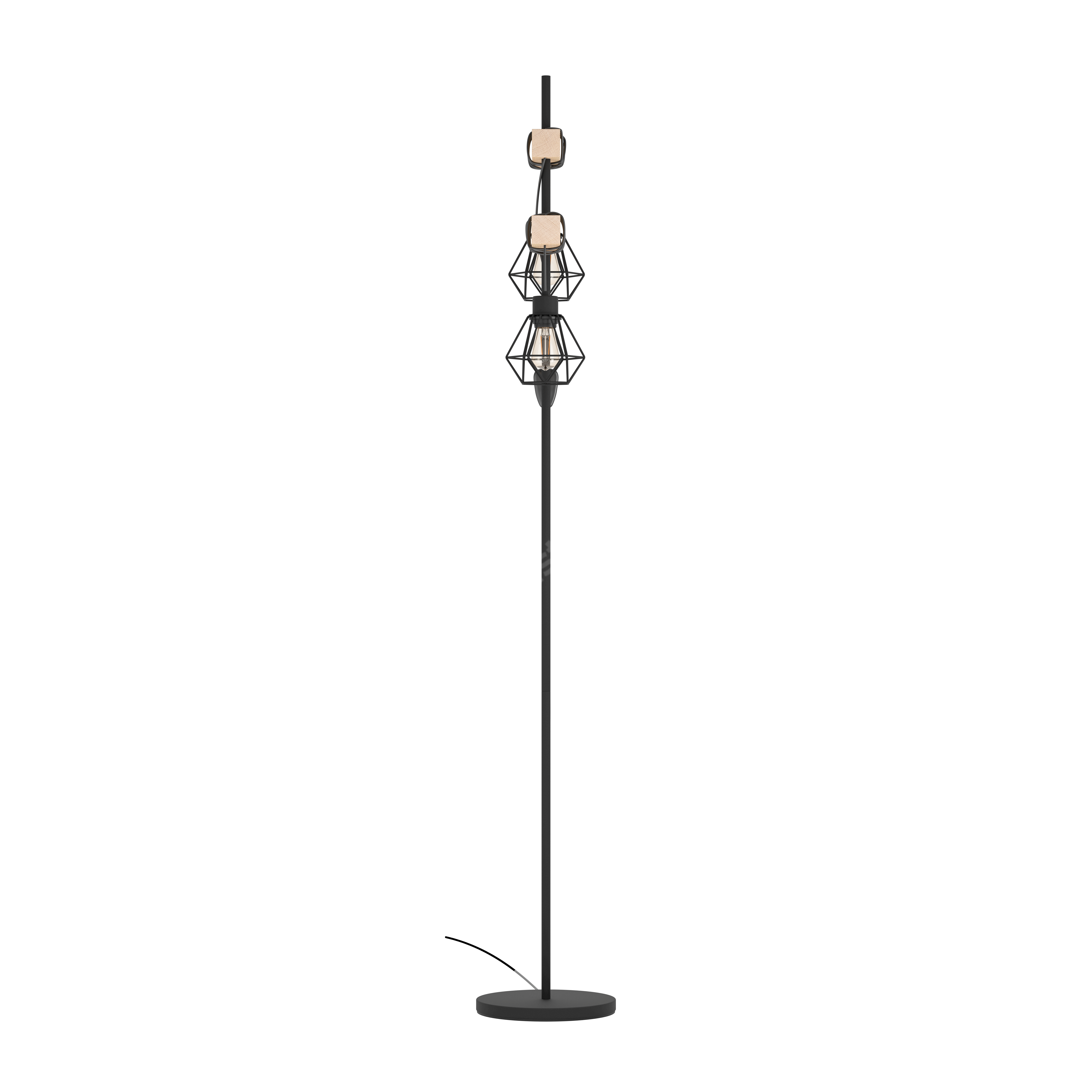 Lampadar Vintage TOWNSHEND 5 Black & Brown 167CM Eglo