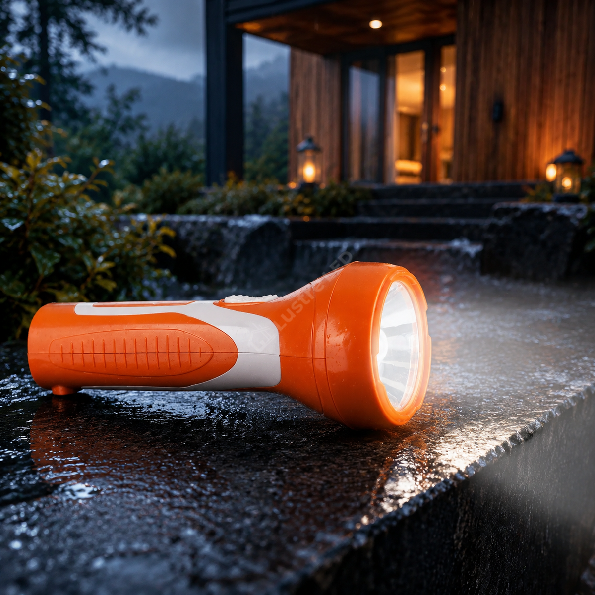 Lanterna LED Genoa Orange & White cu Acumulator 15CM
