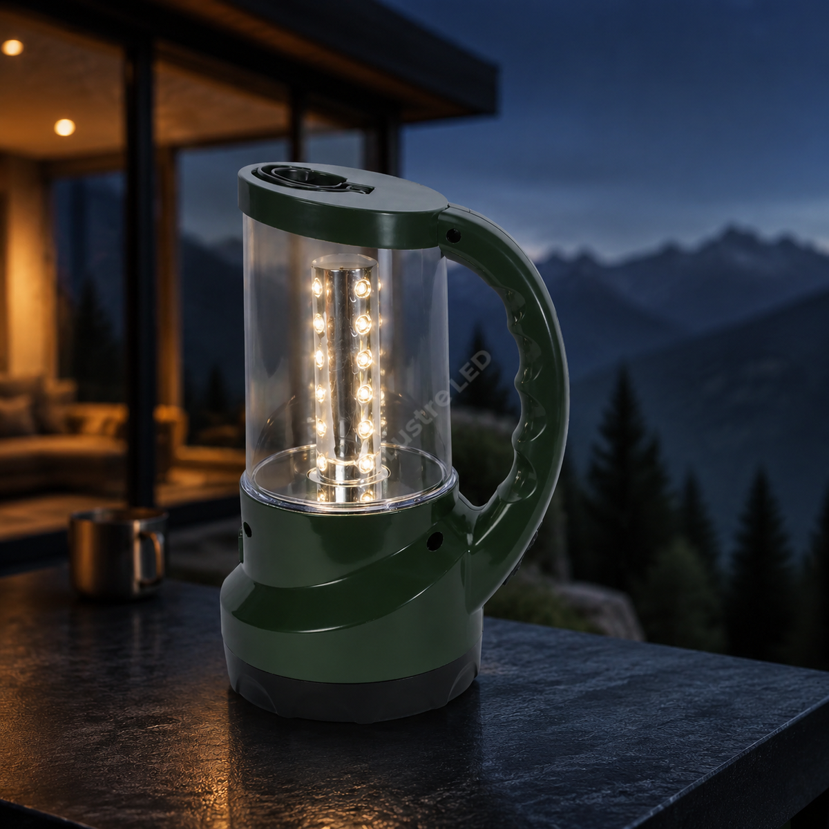 Lanterna LED Hazel Black cu Acumulator 21CM