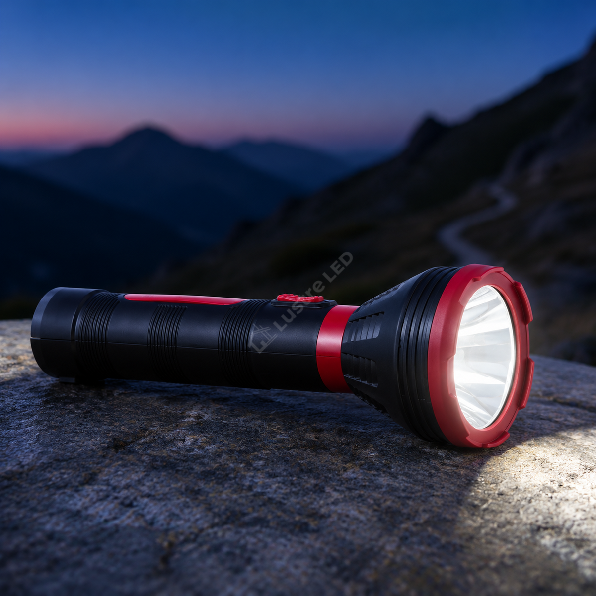 Lanterna LED Narbo Black & Red cu Acumulator 24CM