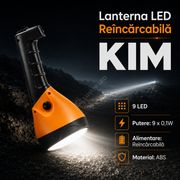 Lanterna LED Reincarcabila KIM 9x0.1W Portabila