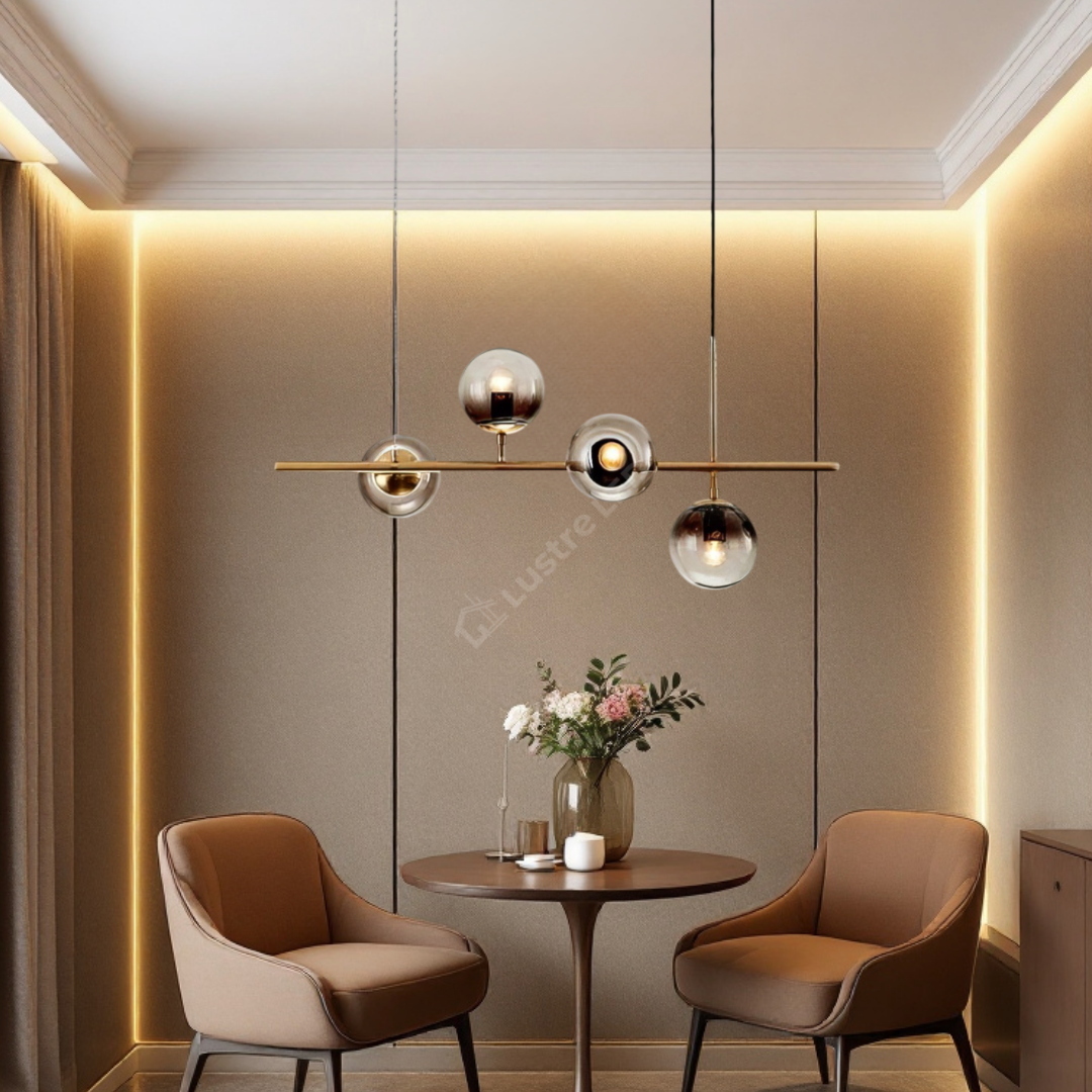Lustra Abajur 4xE14 Suspendata Phantom Noir - DF557-4 AURIU / ABAJUR Chandeliers