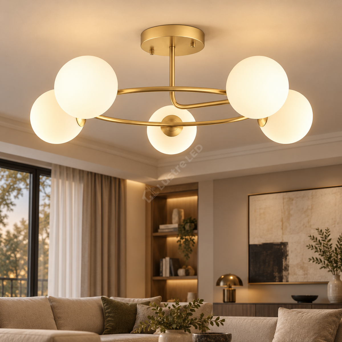 Lustra Abajur 5xE27 Gold Elegance