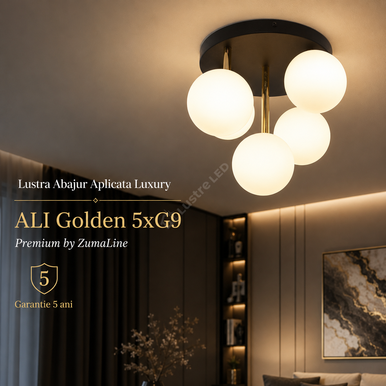 Lustra Abajur Aplicata Luxury ALI Golden