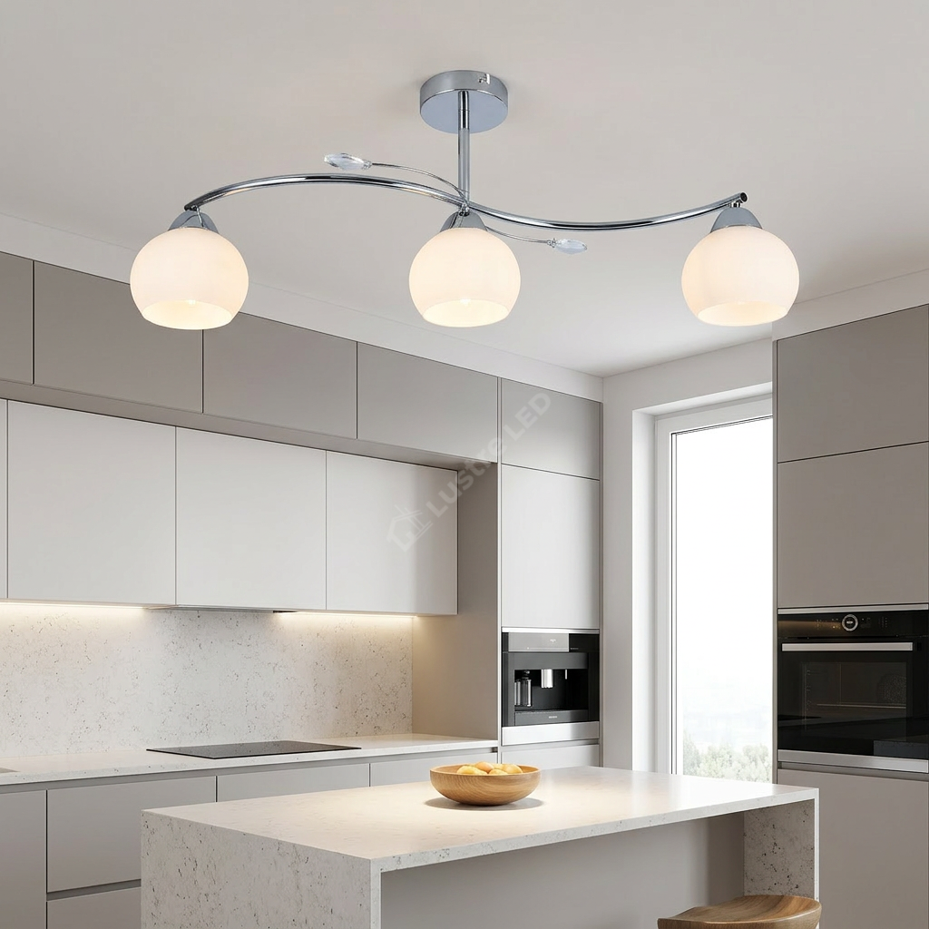 Lustra Abajur Connor Silver & White Premium 3xE27