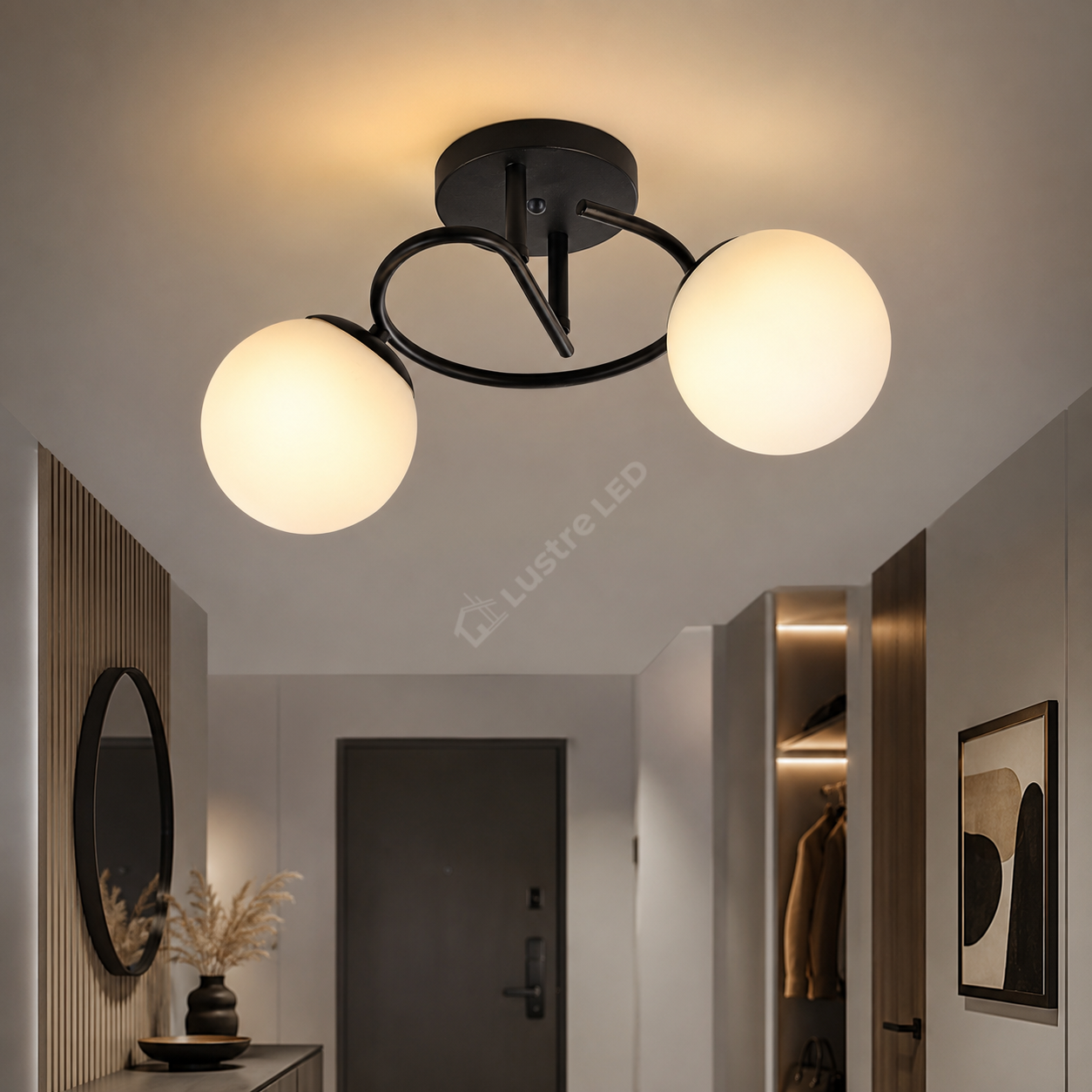 Lustra Abajur Dalin Black 2xE27