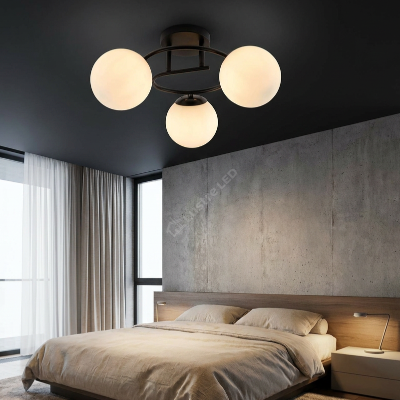 Lustra Abajur Dalin Black 3xE27