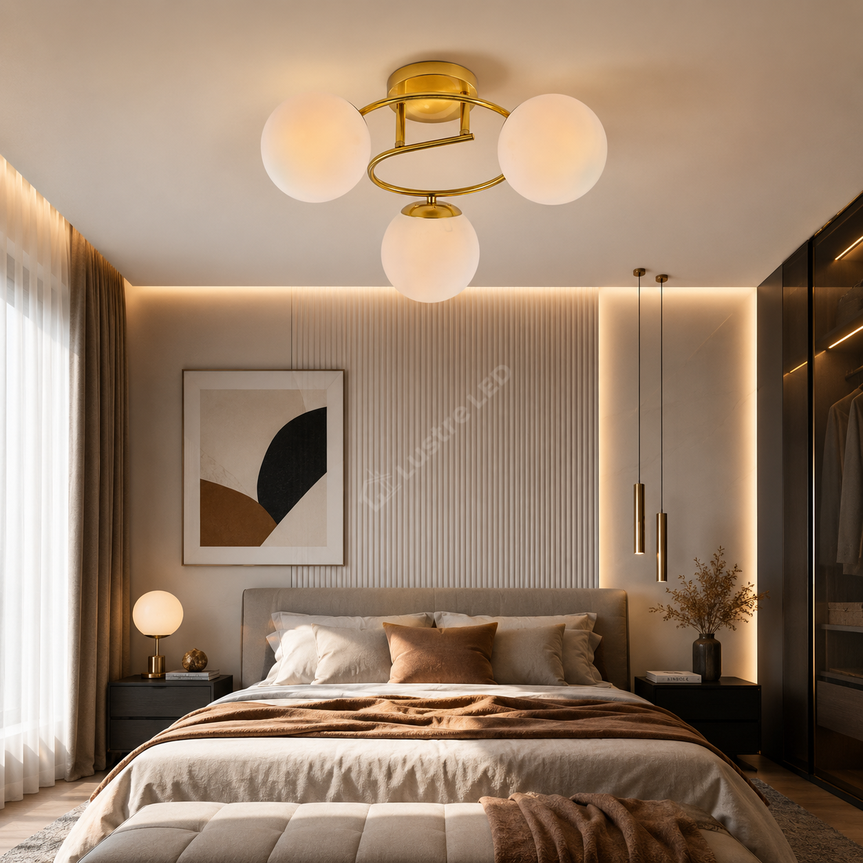 Lustra Abajur Dalin Gold 3xE27