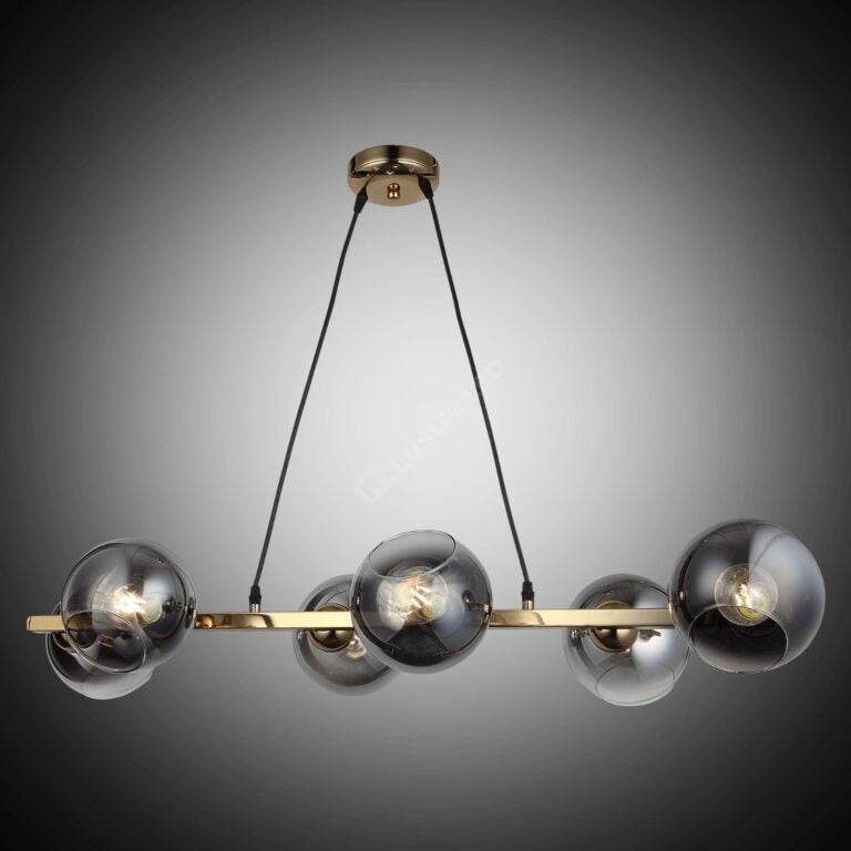 Lustra Abajur Fumuriu Gold Liniara 6Xe27 Mx401-6 Chandeliers