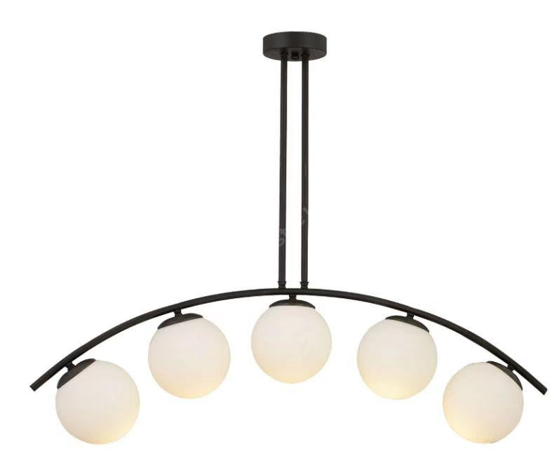 Lustra Abajur Mat Black ARQUE 5xE27 100cm
