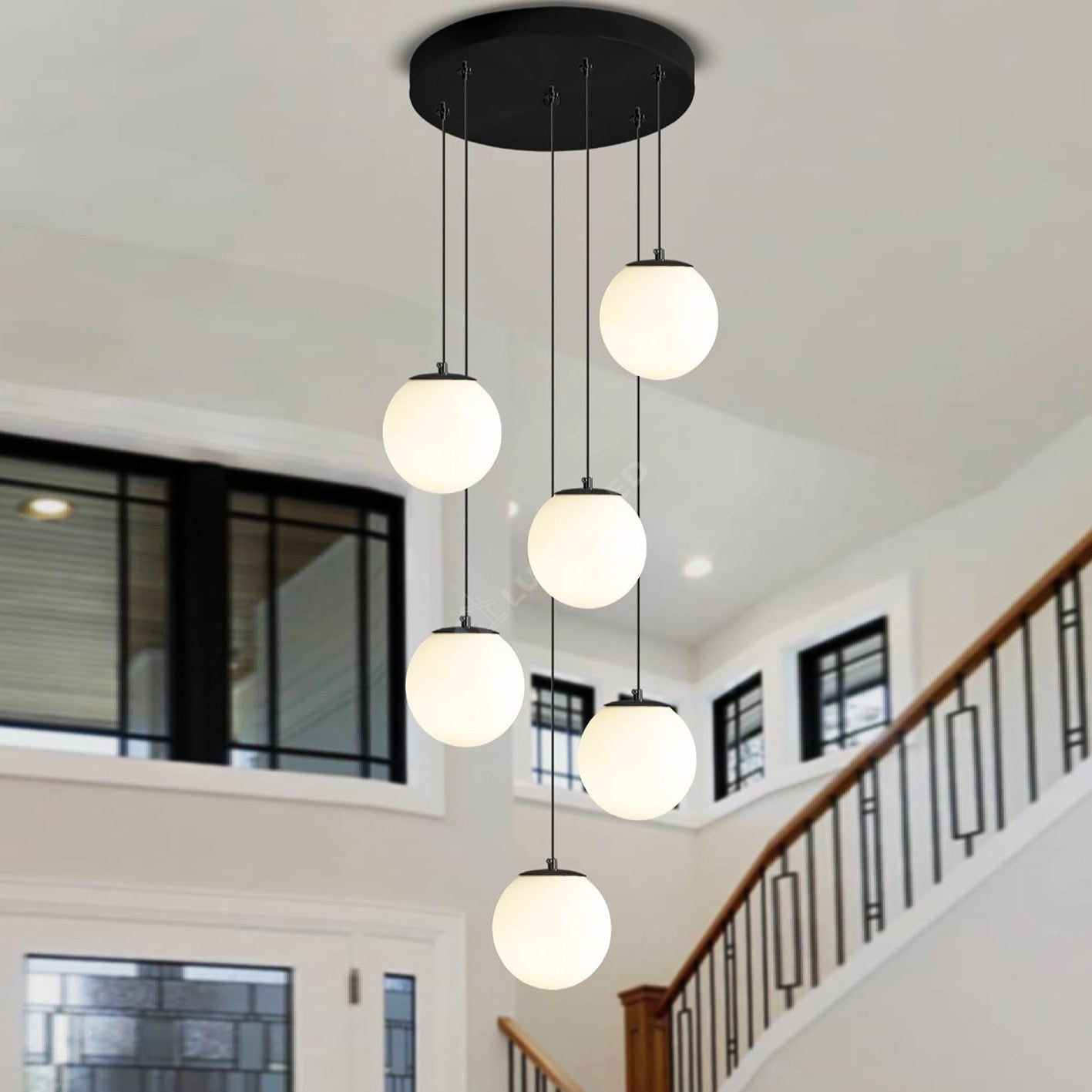 Lustra Abajur Mat Black LUXURY Staircase 6XE27